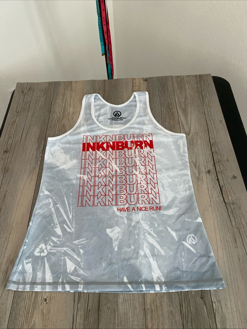 INKnBURN Dry I.C.E. Women's Singlet Tank Top Have A Nice Run Made In USA Large
